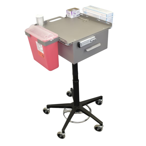 Mobile Phlebotomy Cart with Large Storage Drawer (E-Lock W Audit Softw